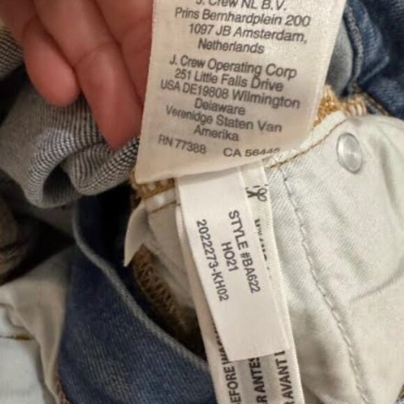 9 in J Crew Billie Demi Boot Crop Distressed Jeans - Picture 5 of 9